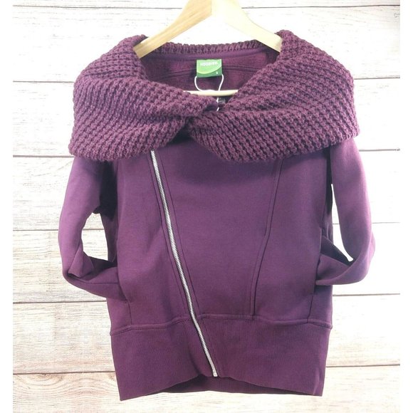 Women Warm Inclined Zipper Sweatshirt Hoodie High Neck Pocketed Jacket Outwear S - Picture 2 of 12